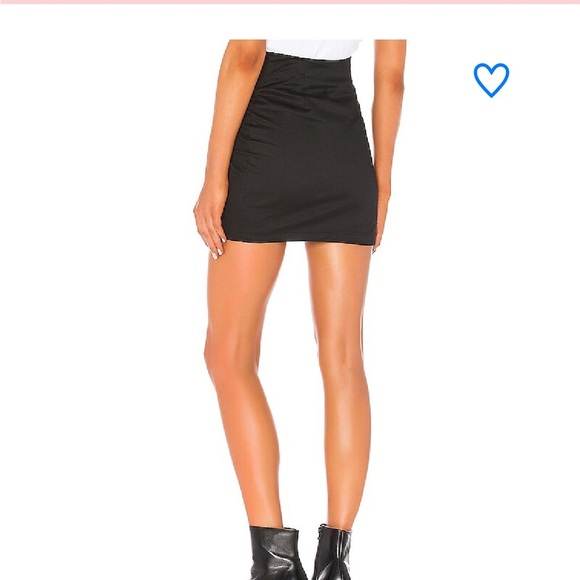 Superdown REVOLVE Asymmetrical Black Button-Front Mini Skirt - Picture 2 of 7